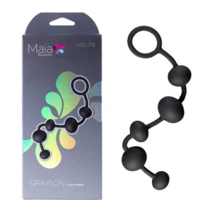 Maia Toys Vibelite Grayson Silicone Anal Beads Black AF 006 5060311473622 Multiview.jpg