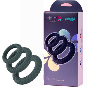 Maia Toys Vibelite Onyx 3 Sizes Textured Silicone Cock Rings Pack Grey AF 010 5060311473691 Multiview.jpg