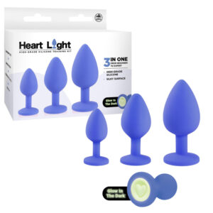 NMC Excellent Power Heart Light Anal Training Kit with Glow in the Dark endcaps Blue FKQ007A000 024 4897078633669 Multiview.jpg