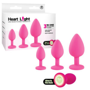 NMC Excellent Power Heart Light Anal Training Kit with Glow in the Dark endcaps Pink FKQ007A000 027 4897078633676 Multiview.jpg