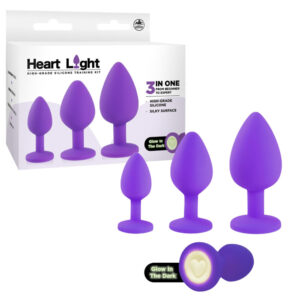 NMC Excellent Power Heart Light Anal Training Kit with Glow in the Dark endcaps Purple FKQ007A000 022 4897078633652 Multiview.jpg