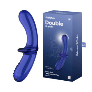 Satisfyer Double Crystal Dual Ended Glass Dildo Blue 4061504045931 Multiview.jpg