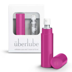 Uberlube Good to Go Travel Case and 15ml Uberlube Silicone Lubricant Hot Pink UBER15HP 851674003268 Multiview.jpg