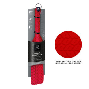Creative Conceptions Sei Mio Tread Carefully 38cm Tyre Tread Textured Spanking Paddle Red SM TPLRED 5037353006361 Boxview.jpg