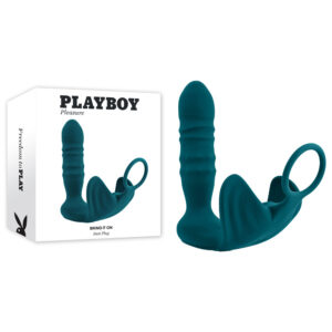 Playboy Pleasure Bring it On Thrusting Butt Plug Cock Ring Teal Green PB RS 3755 2 844477023755 Multiview.jpg
