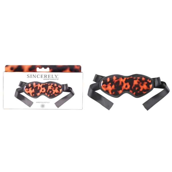 Sportsheets Sincerely Amber Tortoiseshell Pattern Blindfold Sincerely Amber Black SS52108 646709521080 Multiview.jpg