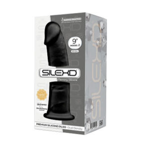 SilexD Model 2 Silexpan Dual Density Thermoreactive Silicone 9 Inch Dong Black 220598 8433345220598 Boxview.jpg